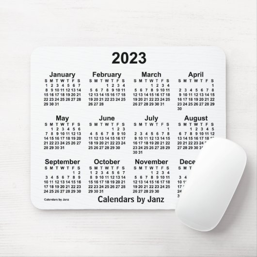 2023 Witte kalender van Janz Muismat (Met muis)