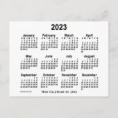 2023 Witte Mini Kalender van Janz Briefkaart (Voorkant)