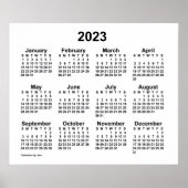 2023 Witte Wandkalender van Janz Poster (Voorkant)