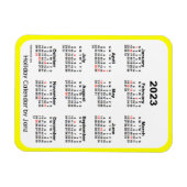 2023 Yellow Holiday Calendar door Janz Magnet Magneet (Horizontaal)