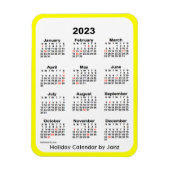 2023 Yellow Holiday Calendar door Janz Magnet Magneet (Verticaal)