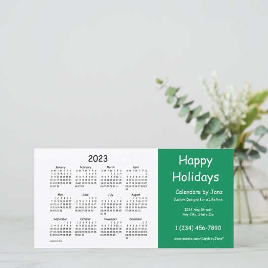 2023 Zakelijke agenda van Janz Prettige feestdagen Feestdagenkaart (Staand voorkant)