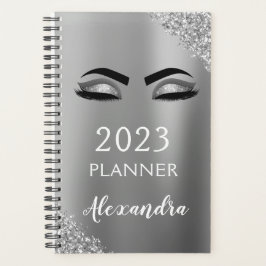 2023 Zilveren Glitter Sparkel Wimpers Glam Planner