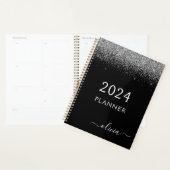 2023 Zilveren Zwarte Glitter Glam Monogram Planner (Display)