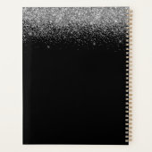 2023 Zilveren Zwarte Glitter Glam Monogram Planner (Achterkant)