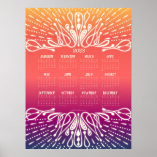 2023 Zonsopgang Zonsondergang Kalender Poster