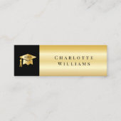 2023 zwart | Afstuderen van Pet van goudAfstudeerd Mini Visitekaartje (Voorkant)