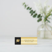 2023 zwart | Afstuderen van Pet van goudAfstudeerd Mini Visitekaartje (Staand voorkant)