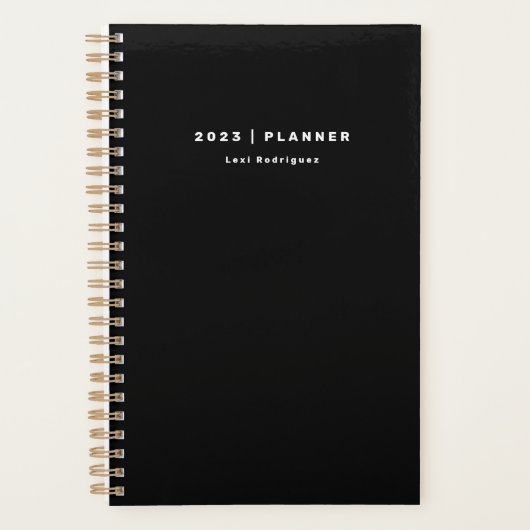 2023 Zwart en Wit Maandelijkse/Weekelijkse Planner (Voorkant)