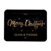 2023 Zwarte Gold Moderne kerstgroet Ma Magneet (Horizontaal)