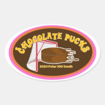 2024 10U Zuid Chocolade Pucks - Ovale Sticker