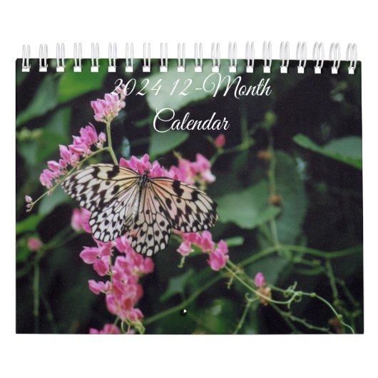 2024 12-Maands Vogels, Vlinders & Bloemenkalender Kalender (Hoes)