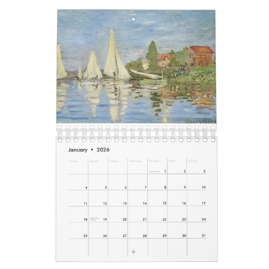 2024 12 MONTH CALENDAR Claude Monet paintings Kalender (Jan 2026)