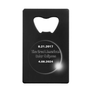 2024 & 2017 Dubbel Gedateerde Zonsverduistering Creditkaart Flessenopener