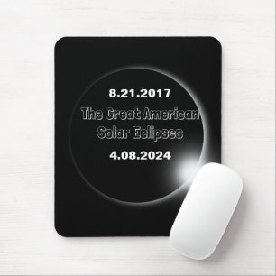 2024 & 2017 Dubbel Gedateerde Zonsverduistering Muismat