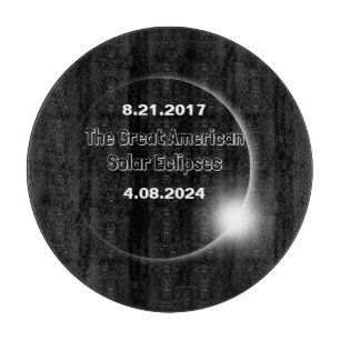 2024 & 2017 Dubbel Gedateerde Zonsverduistering Snijplank