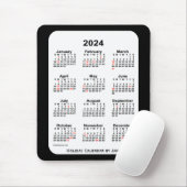2024 2024 2010 20Tone Black Calendar van Janz Muismat (Met muis)