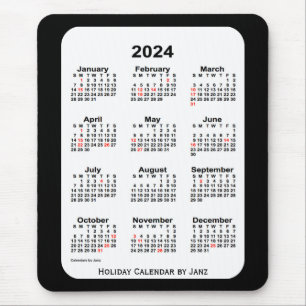 2024 2024 2010 20Tone Black Calendar van Janz Muismat