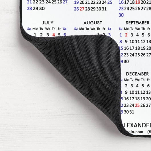 2024-2025 2 Jaar Kalender Zwart Custom Naam eenvou Muismat (Hoek)