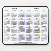 2024-2025 2 Jaar Kalender Zwart Custom Naam eenvou Muismat (Voorkant)