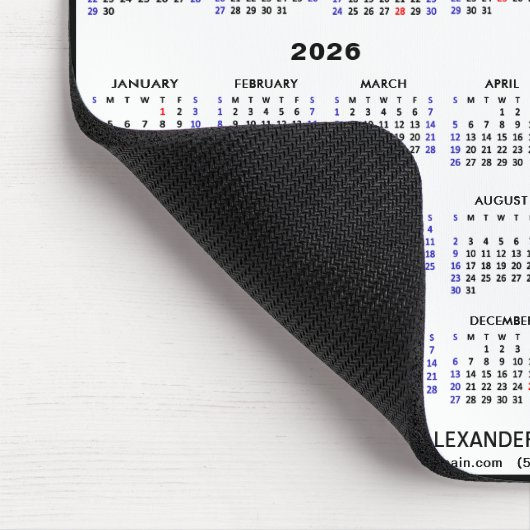 2024-2025 4 Jaar Kalender Zwart Custom Naam eenvou Muismat (Hoek)