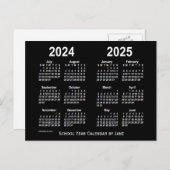 2024-2025 Agenda van de Neon White School, opgeste Briefkaart (Voorkant / Achterkant)