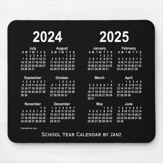 2024-2025 Agenda van de Neon White School, opgeste Muismat (Voorkant)