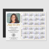 2024 2025 Calendar Gold Corporate Photo Magnetic (Voorkant / Achterkant)