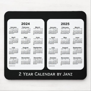 2024-2025 de Zwart-witte Kalender van 2 Jaar door Muismat