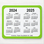 2024-2025 Gele groene schoolagenda van Janz Muismat (Voorkant)