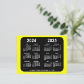 2024-2025 Gele Neon School Agenda van Janz Briefkaart (Staand voorkant)