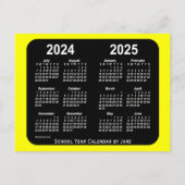 2024-2025 Gele Neon School Agenda van Janz Briefkaart (Voorkant)