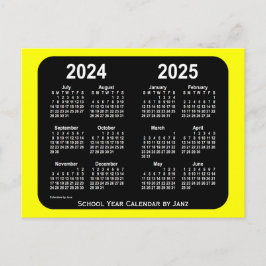2024-2025 Gele Neon School Agenda van Janz Briefkaart