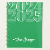 2024 - 2025 gepersonaliseerde groene student planner (Voorkant)