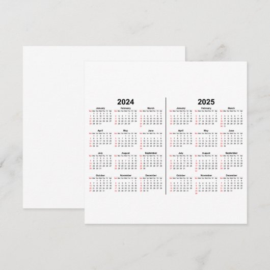 2024 2025 Kalender 2 jaar zwart wit  (Voorkant / Achterkant)
