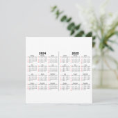 2024 2025 Kalender 2 jaar zwart wit  (Staand voorkant)