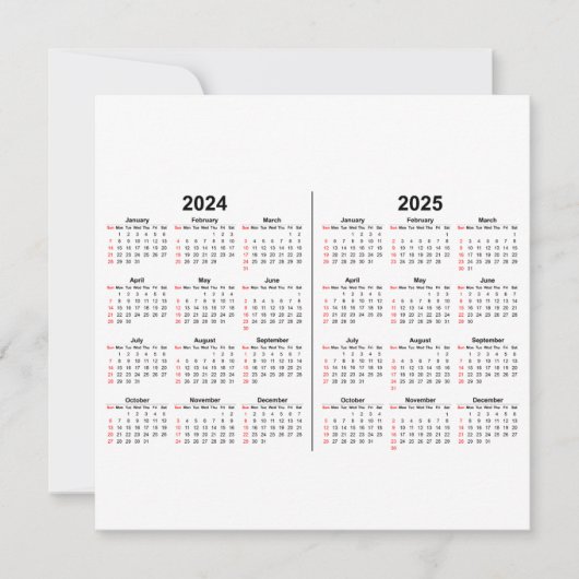 2024 2025 Kalender 2 jaar zwart wit  (Voorkant)