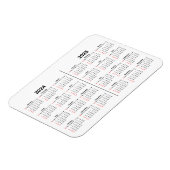 2024 2025 Kalender 2 jaar zwart wit Magneet (Linkerzijde)