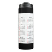 2024 2025 Kalender 2 jaar zwart wit Thermosbeker (Voorkant)