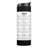2024 2025 Kalender 2 jaar zwart wit Thermosbeker (Gedraaid links)