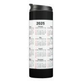 2024 2025 Kalender 2 jaar zwart wit Thermosbeker (Geroteerd rechts)