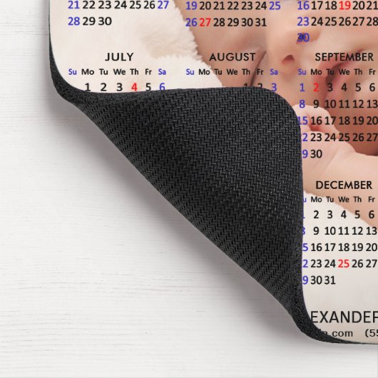 2024 - 2025 Kalender Aangepaste Volledige Foto US  Muismat (Hoek)