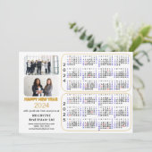2024 2025 Kalender Bedrijf Modern Goud Glitter Feestdagenkaart (Staand voorkant)
