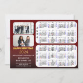 2024 - 2025 Kalender Bedrijf Modern Rood Bedrijf Feestdagenkaart (Voorkant)