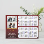 2024 - 2025 Kalender Bedrijf Modern Rood Bedrijf Feestdagenkaart (Staand voorkant)