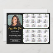 2024 2025 Kalender Business Modern Zwart Goud Feestdagenkaart (Voorkant)