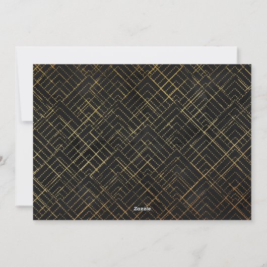 2024 2025 Kalender Business Modern Zwart Goud Feestdagenkaart (Achterkant)
