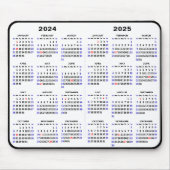 2024 - 2025 Kalender Eenvoudig zwart met Amerikaan Muismat (Voorkant)