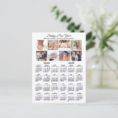 2024 2025 Kalender Fotocollage Zwart Minimalist Feestdagenkaart (Staand voorkant)