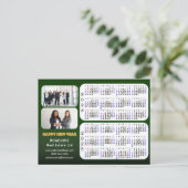 2024 2025 Kalender Modern Groen Corporate 2 Foto Feestdagenkaart (Staand voorkant)